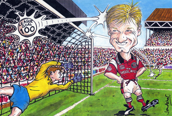 Garry Nelson, professional footballer - caricature by Jon Asher