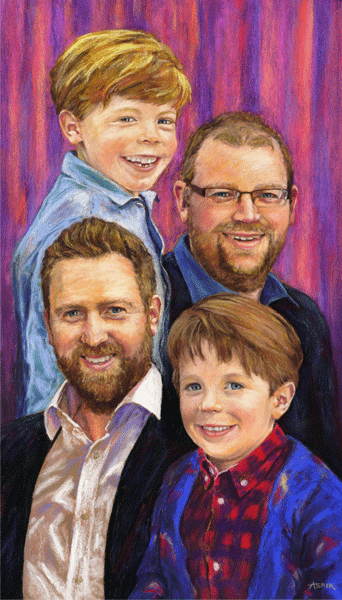 Sons and Grandsons - pastel by Jon Asher