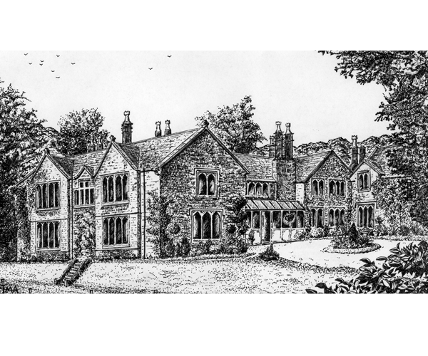 East Lodge, near Matlock East Lodge, near Matlock - pen and ink by Jon Asher