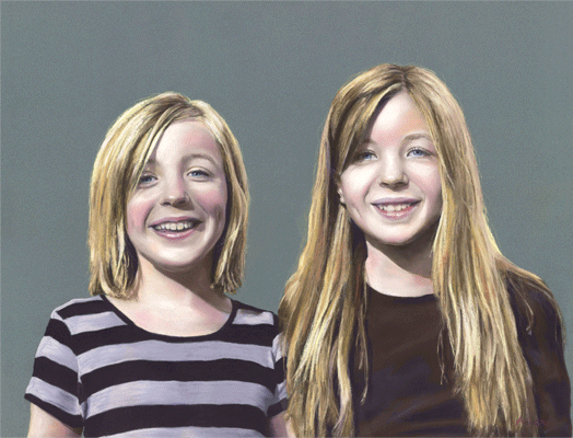 Posie and Hebe 2 Posie and Hebe 2 - pastel by Jon Asher